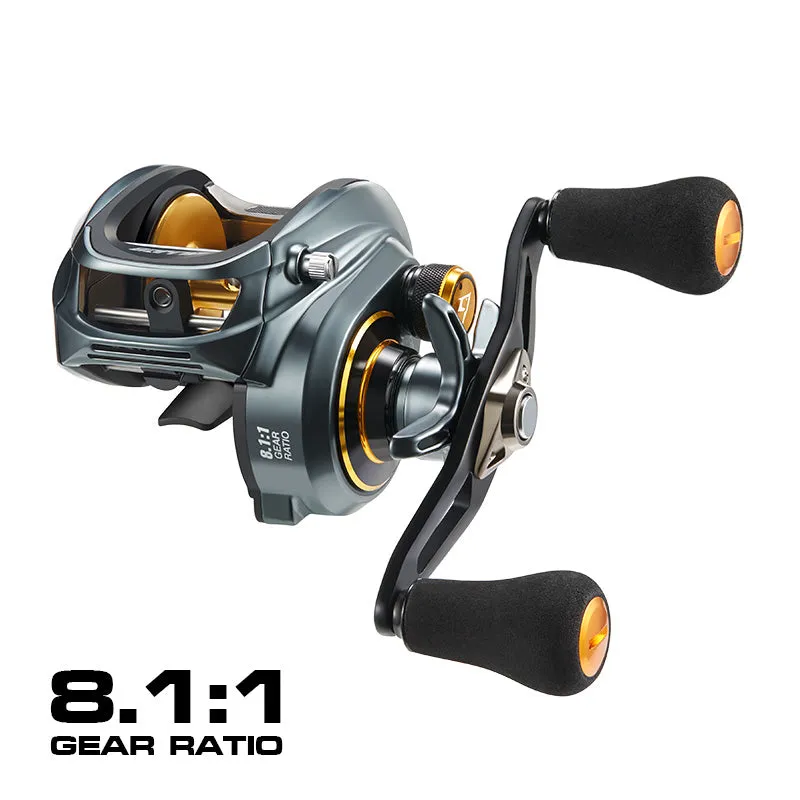 300 Low Profile Baitcasting Reel - 15KG Max Drag, 8 1 Bearings