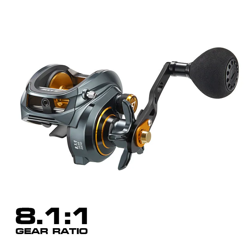 300 Low Profile Baitcasting Reel - 15KG Max Drag, 8 1 Bearings