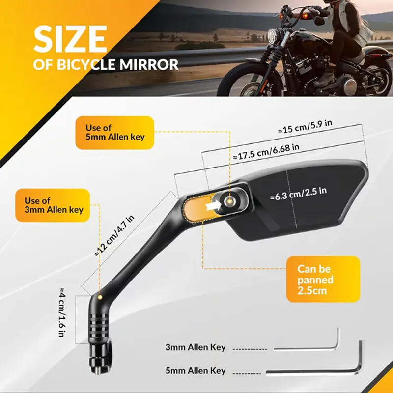 360 Rotatable Adjustable Bicycle Rearview Mirror