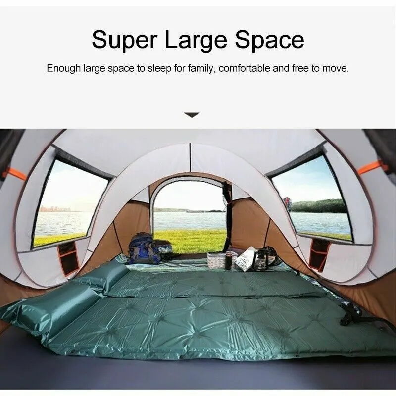5-8 Person Instant Pop-Up Camping Tent Khaki Waterproof Automatic Family Shelter