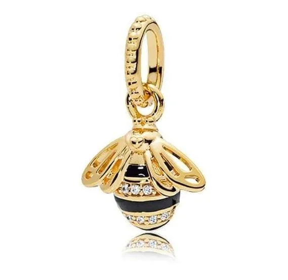 925 Silver Bee & Honey Pendant ( Bee necklace )