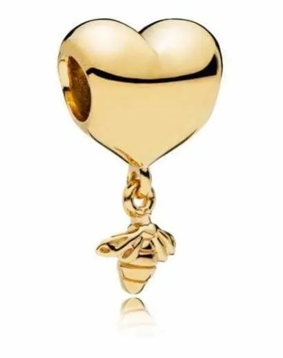925 Silver Bee & Honey Pendant ( Bee necklace )