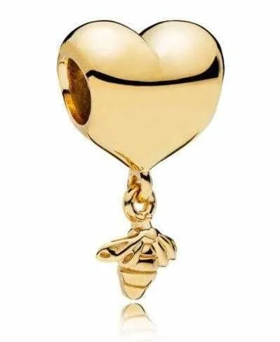 925 Silver Bee & Honey Pendant ( Bee necklace )