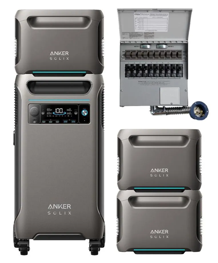 Anker SOLIX F3800   Expansion Battery   Transfer Switch Kit   FREE Protective Cover Bag
