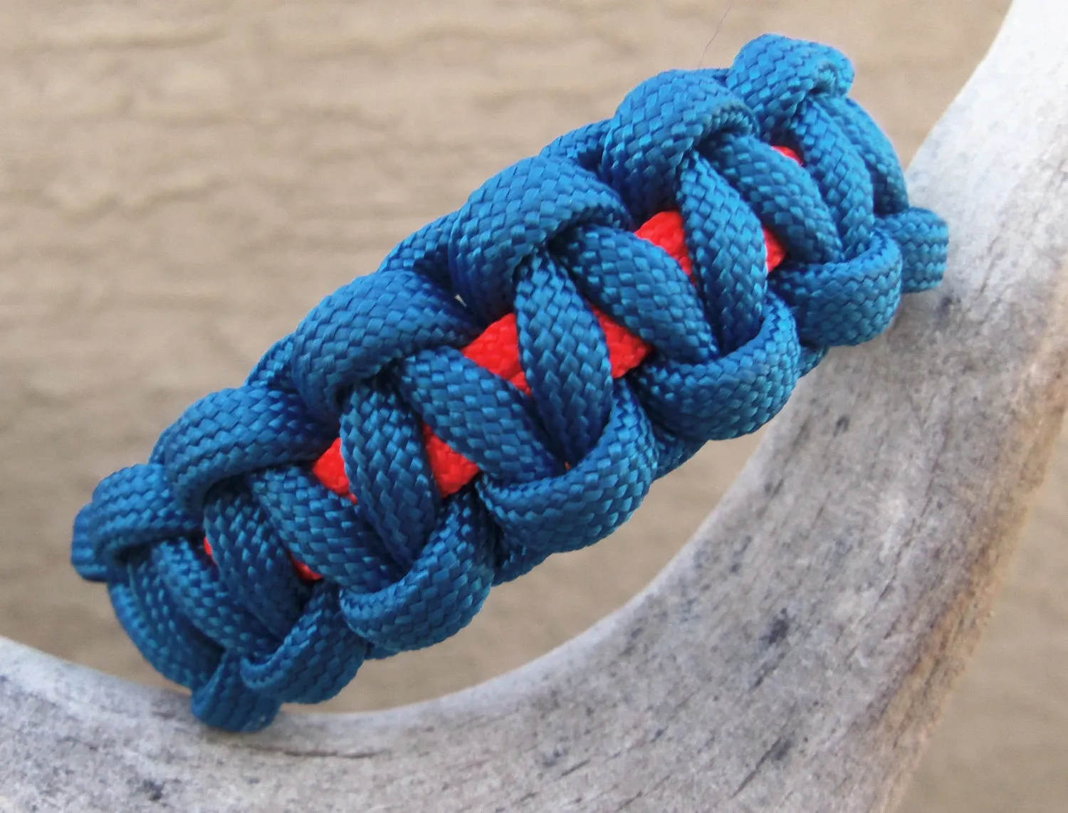 Aqua Blue and Orange Handmade Custom Paracord Survival Bracelet Outdoor Gift Husband Father's Day Son Sports Fan