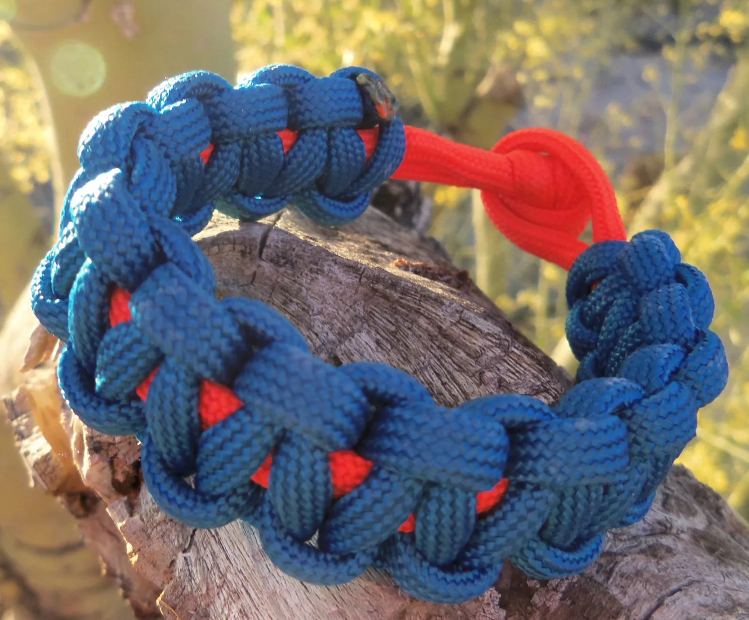 Aqua Blue and Orange Handmade Custom Paracord Survival Bracelet Outdoor Gift Husband Father's Day Son Sports Fan