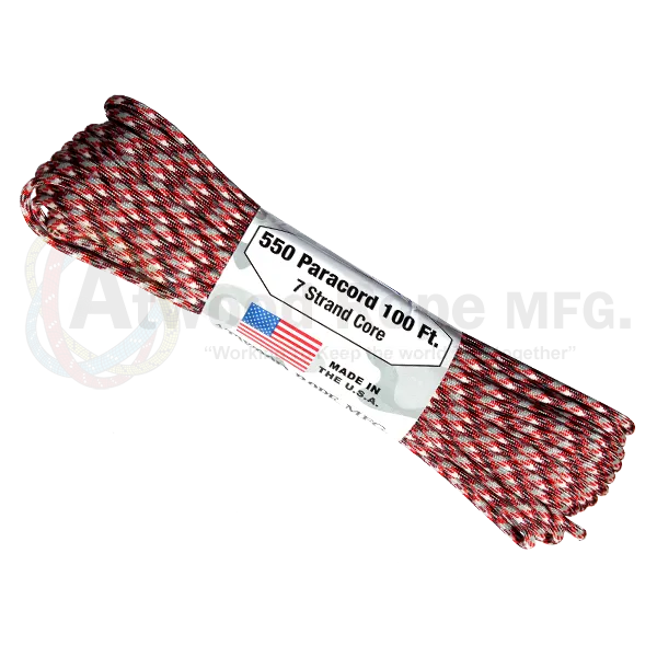 Atwood Red Camo 550 Paracord