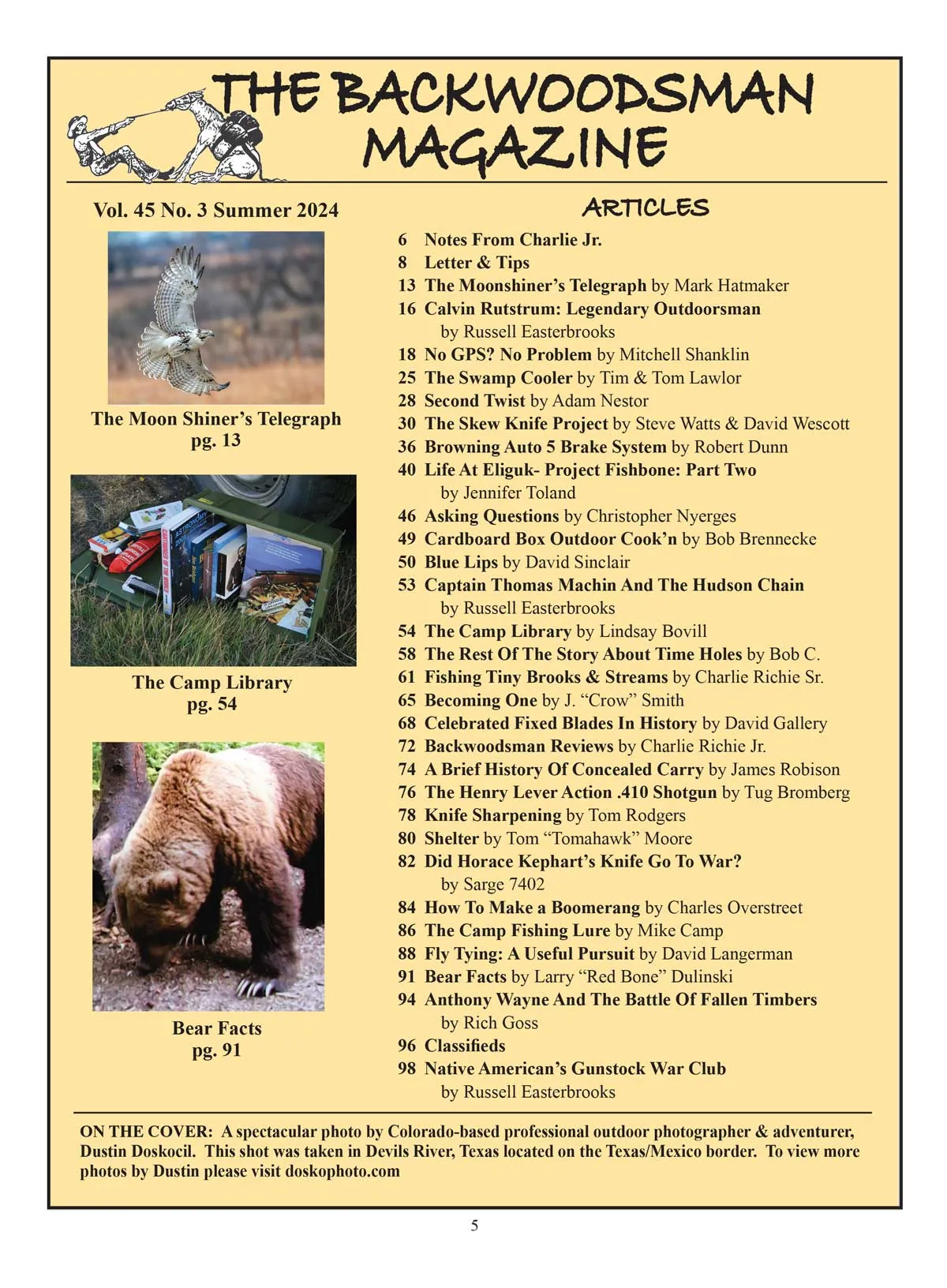 Backwoodsman - Summer 2024: Fishing Tiny Streams, Fixed Blades, The Moonshiners Telegraph, Navigating The Wilderness Without GPS, Outdoor Cooking, Shelter, Bear Facts, Fly Tying, Reviews & More!