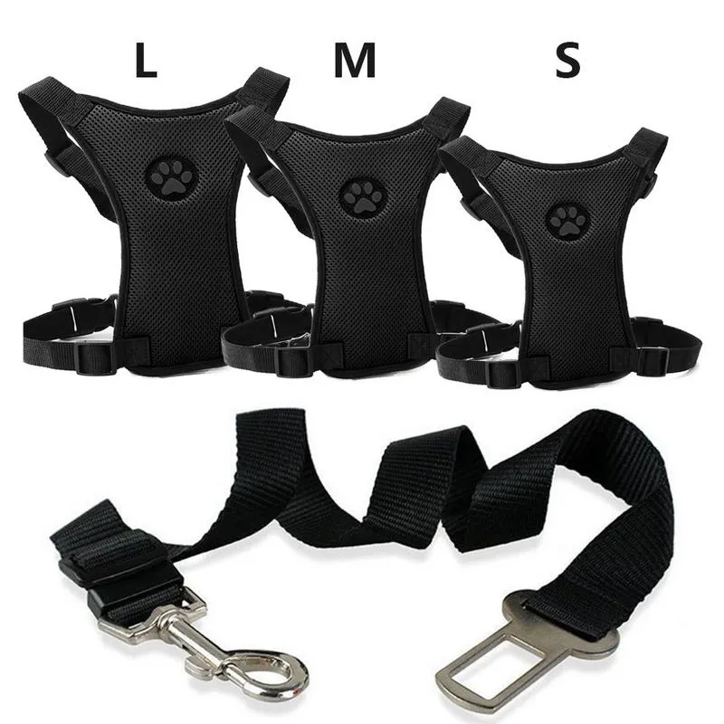 Breathable Dog Car Harness with Seatbelt Leash: Safe and Comfortable Travel for Your Pup!