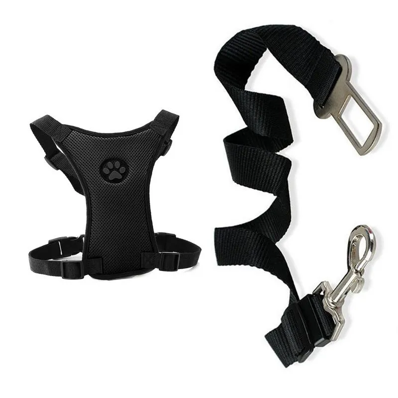 Breathable Dog Car Harness with Seatbelt Leash: Safe and Comfortable Travel for Your Pup!