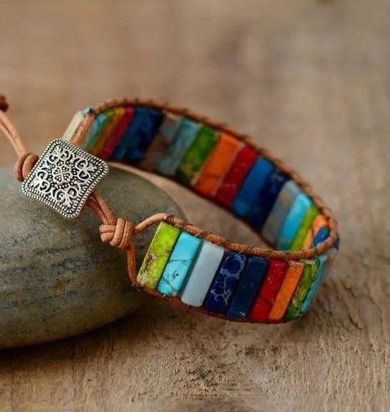 Chakra Bracelet Multi Color Natural Stone