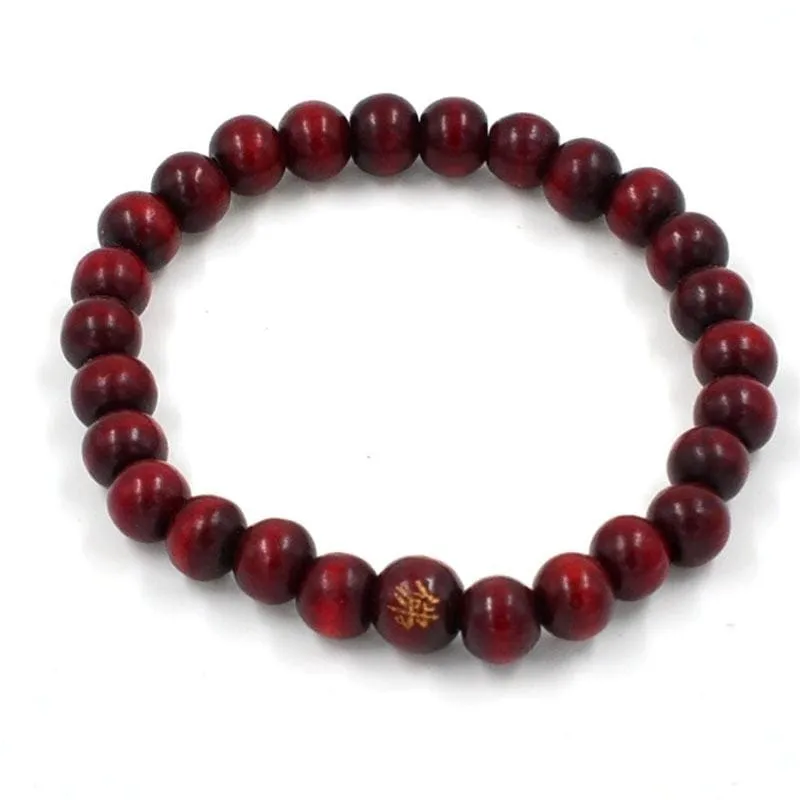 Chakra Healing Reiki Prayer Lava Stone Buddha Bead Bracelet