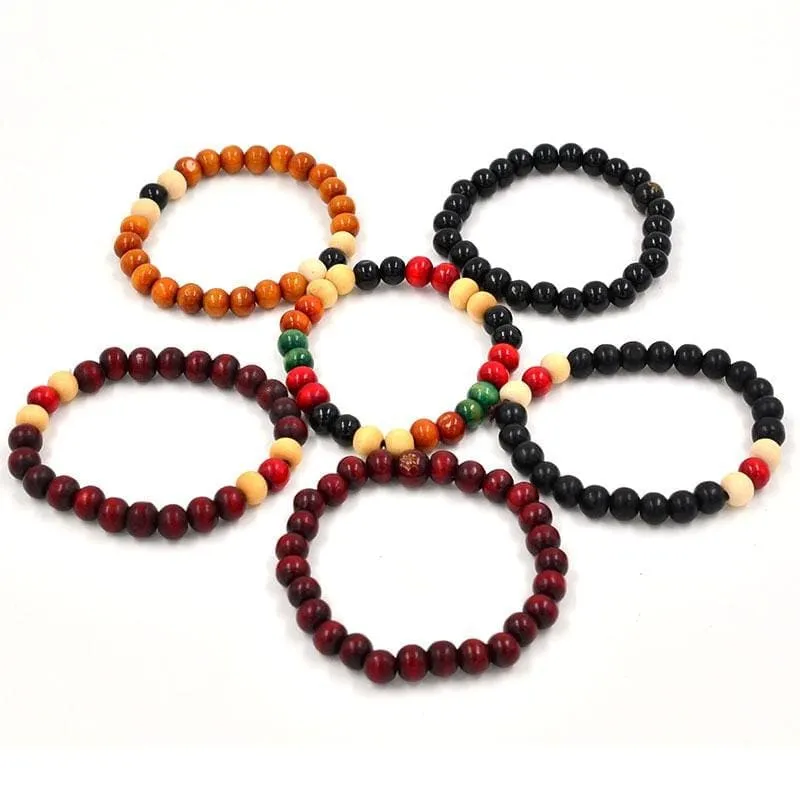 Chakra Healing Reiki Prayer Lava Stone Buddha Bead Bracelet