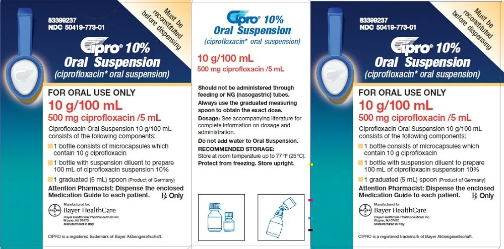 Cipro 10% Ciprofloxacin Oral Suspension 10g/100 mL (RX)