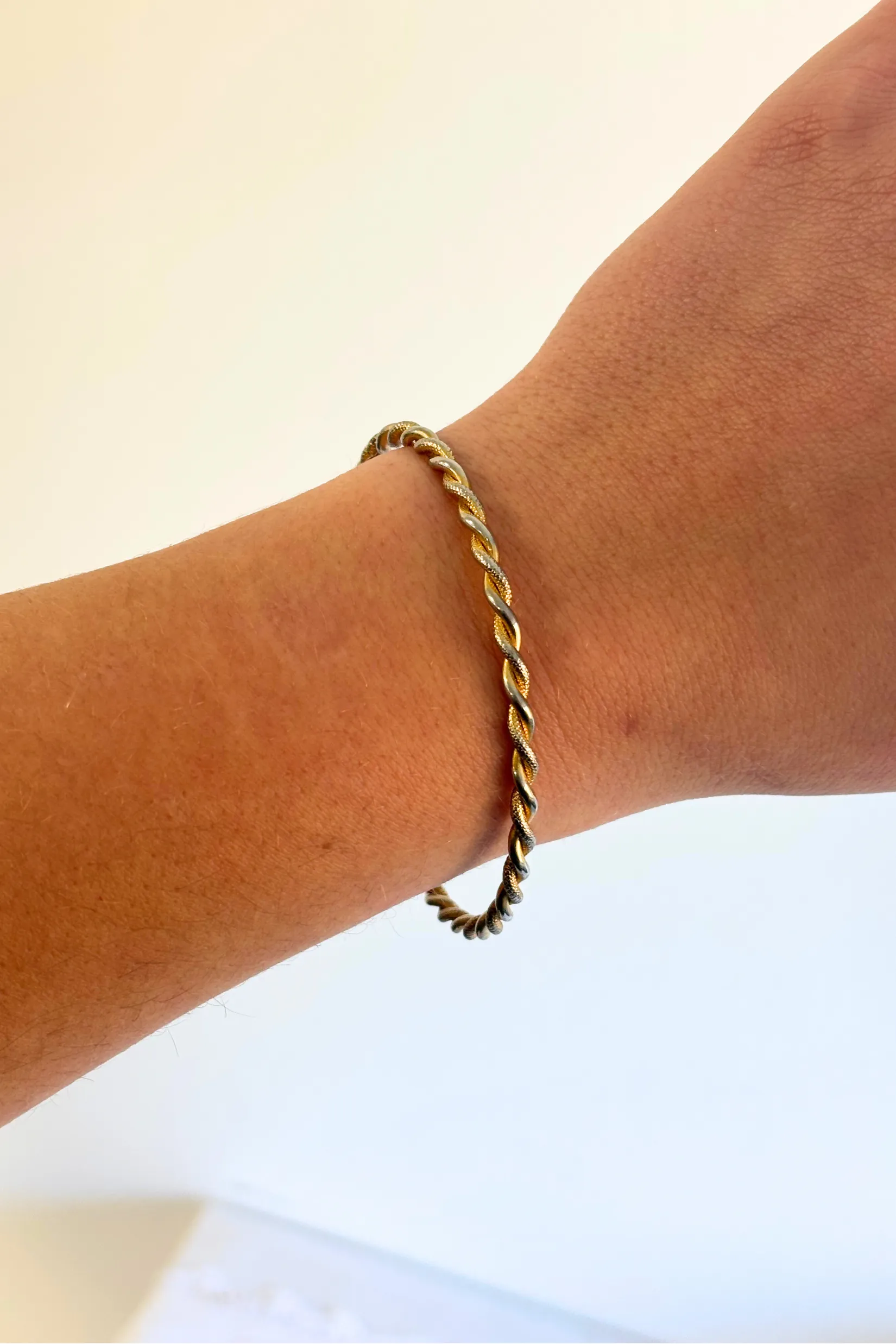 Dainty twisted bangle