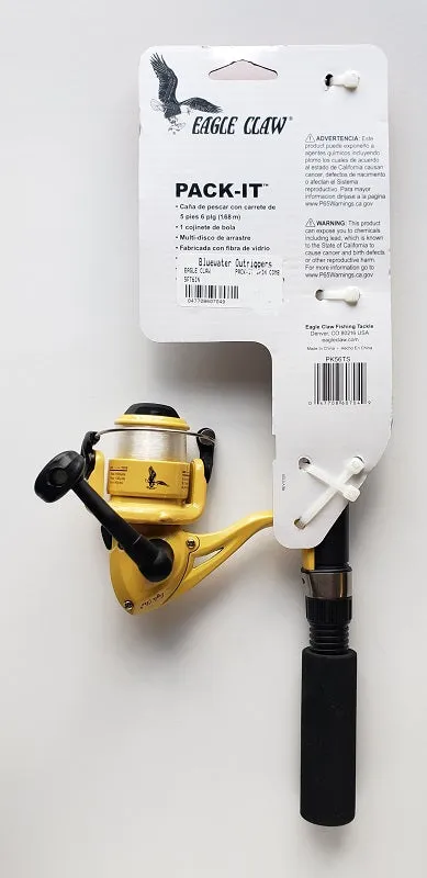 Eagle Claw Pack-It Telescopic Spinning Reel and Rod Combo PK56TS