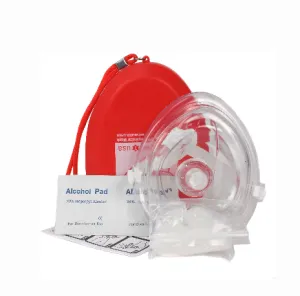 Ever Ready First Aid CPR Rescue Mask, Adult/Child Pocket Resuscitator, Hard Case with Wrist Strap, Gloves and Wipes