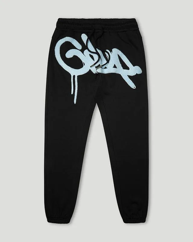 Handstyle Logo Trackpants Black/Baby Blue