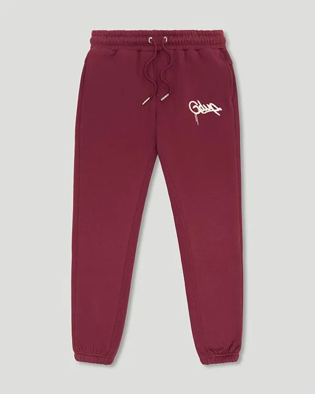 Handstyle Logo Trackpants Maroon/Cream