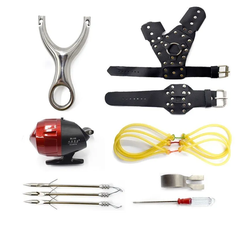 High Power Stainless Steel Left and Right Hand Outdoor Fishing Slingshot Combo Set
