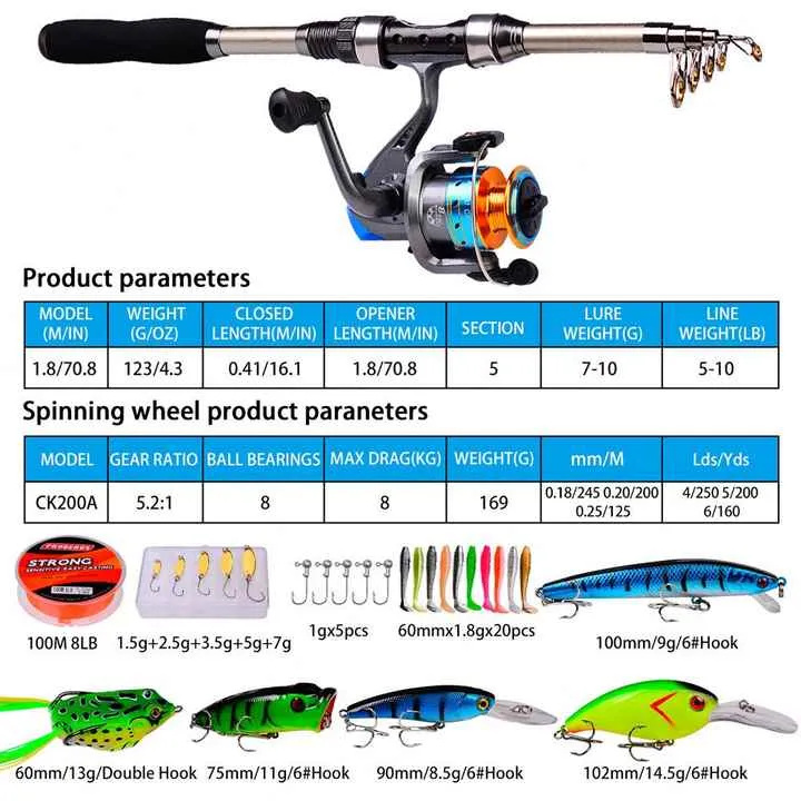 High Quality Bass Fishing Rod 2.1M 2.5M Fishing Rod and Reel Combo for Boat Fishing صنارة صيد سمك باس عالية الجودة بطول 2.1 متر و2.5 متر، مع بكرة لصيد الأسماك بالقارب
