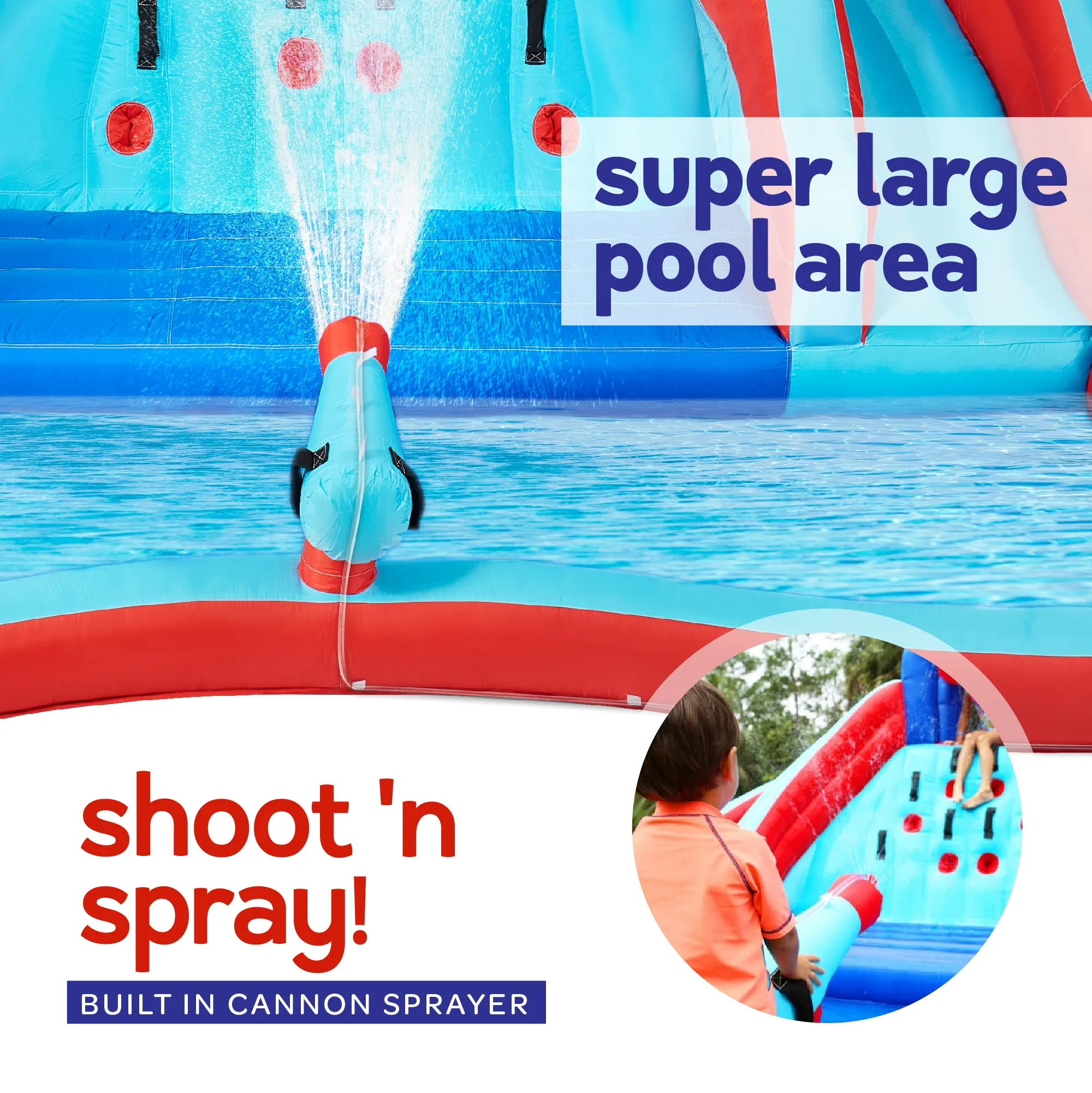 Inflatable Double Water Slide with Climbing Wall