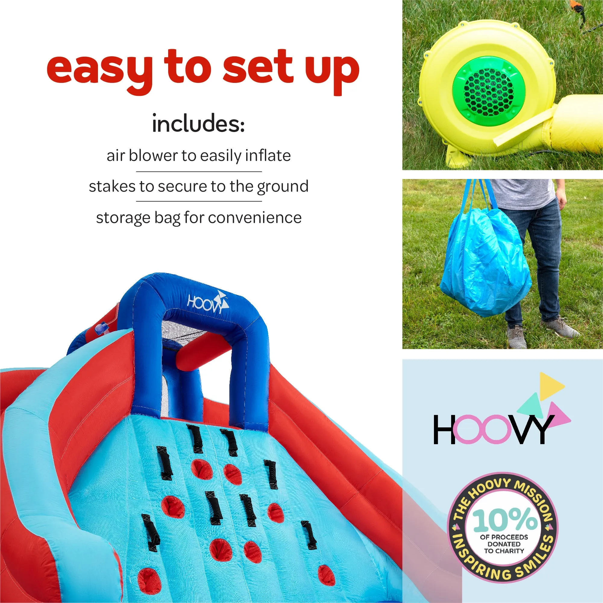Inflatable Double Water Slide with Climbing Wall