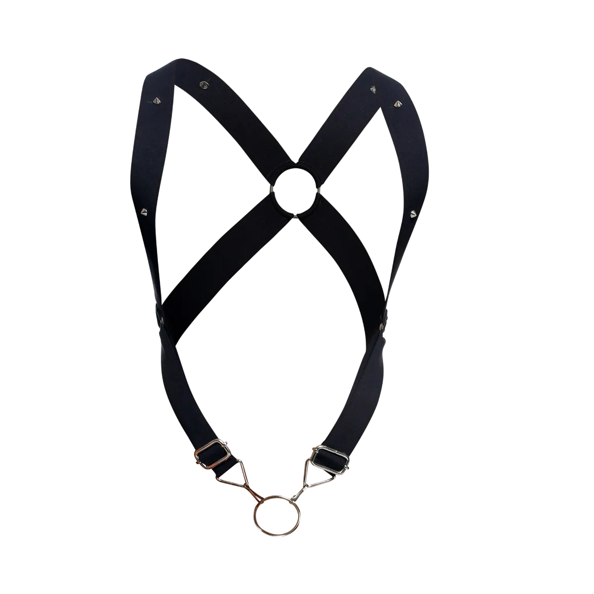 Male Basics Dngeon Leather Penis Ring Crossback Harness Black One Size