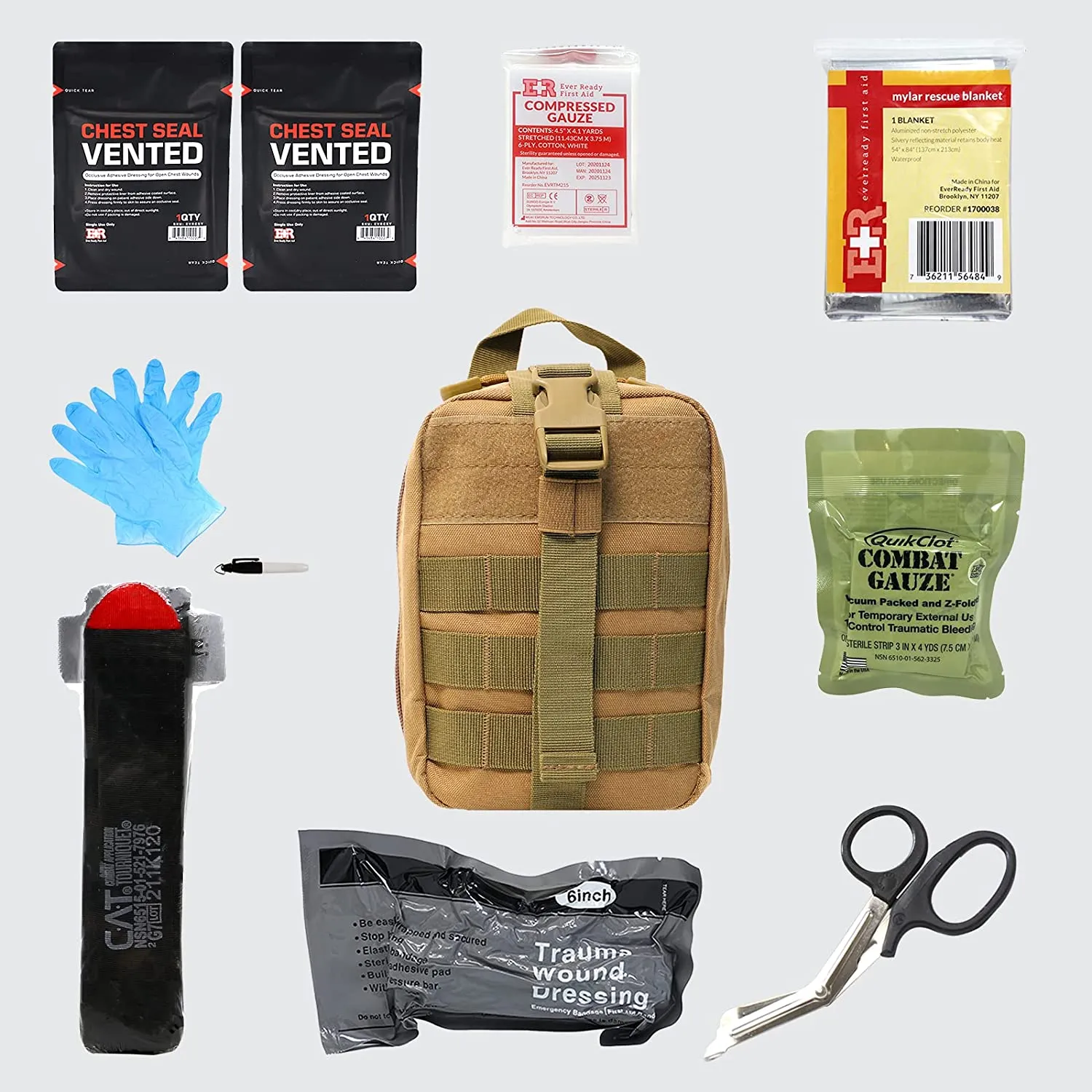 MediTac On Code Trauma IFAK Kit - Feat. CAT Tourniquet & Chest Seals