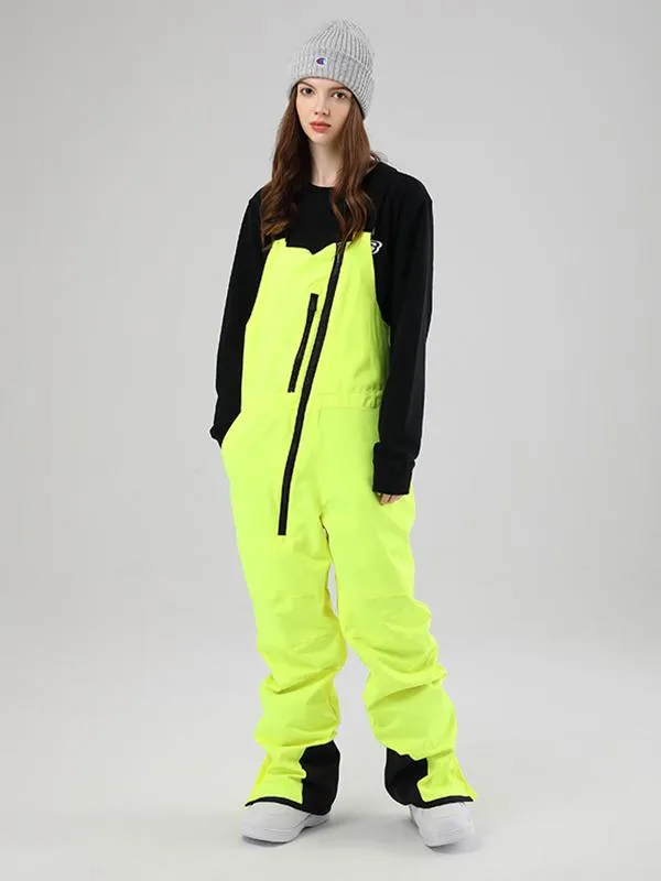 Men's Searipe Oblique Zipper Winter Crew Snow Pants Ski Bibs