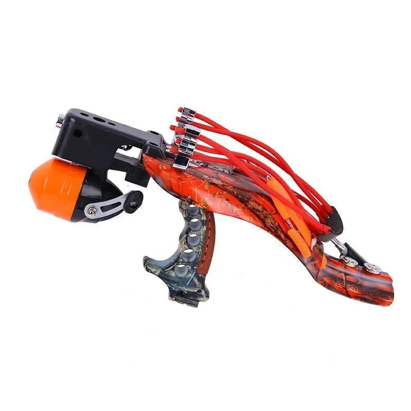 Multiple Functions Attractive Metal Outdoor Fishing Slingshot with Infrared Laser with 6 Strand Bow and Strong Magnetic Sheet