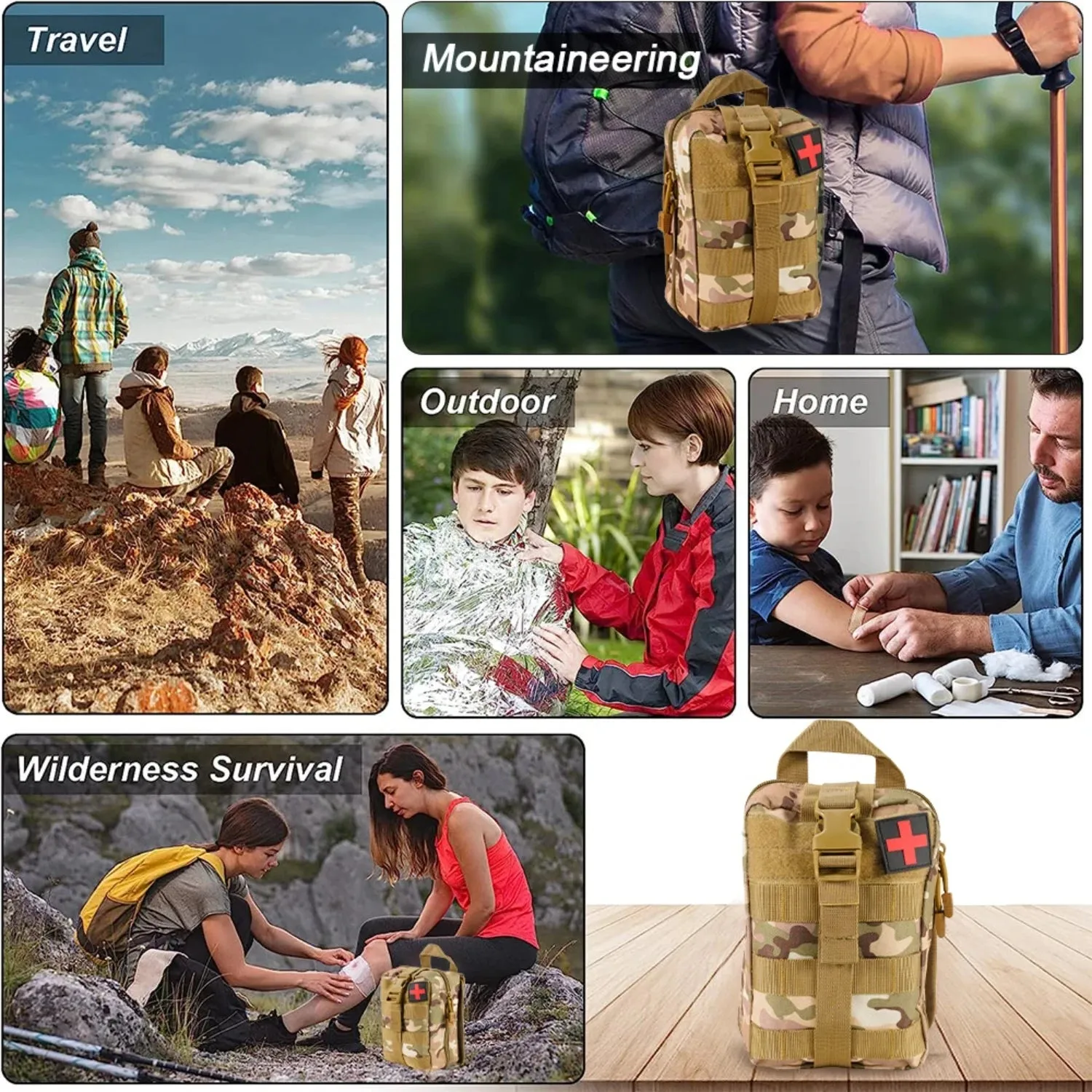 New First Aid Survival Kit Tactical Bag Multifunctional tool kit