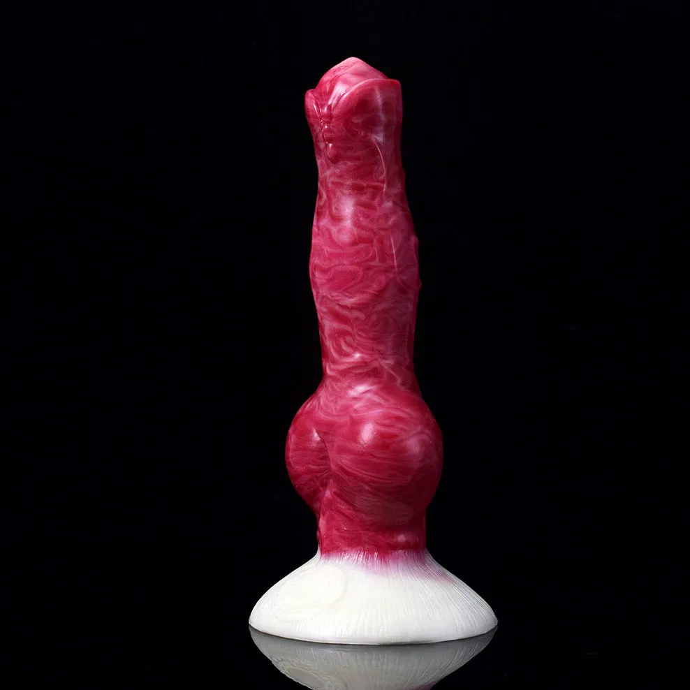 NX5028 Realistic Dog & Wolf Penis Shaped Liquid Silicone Animal Dildo 8.3 inch with Suction Cup