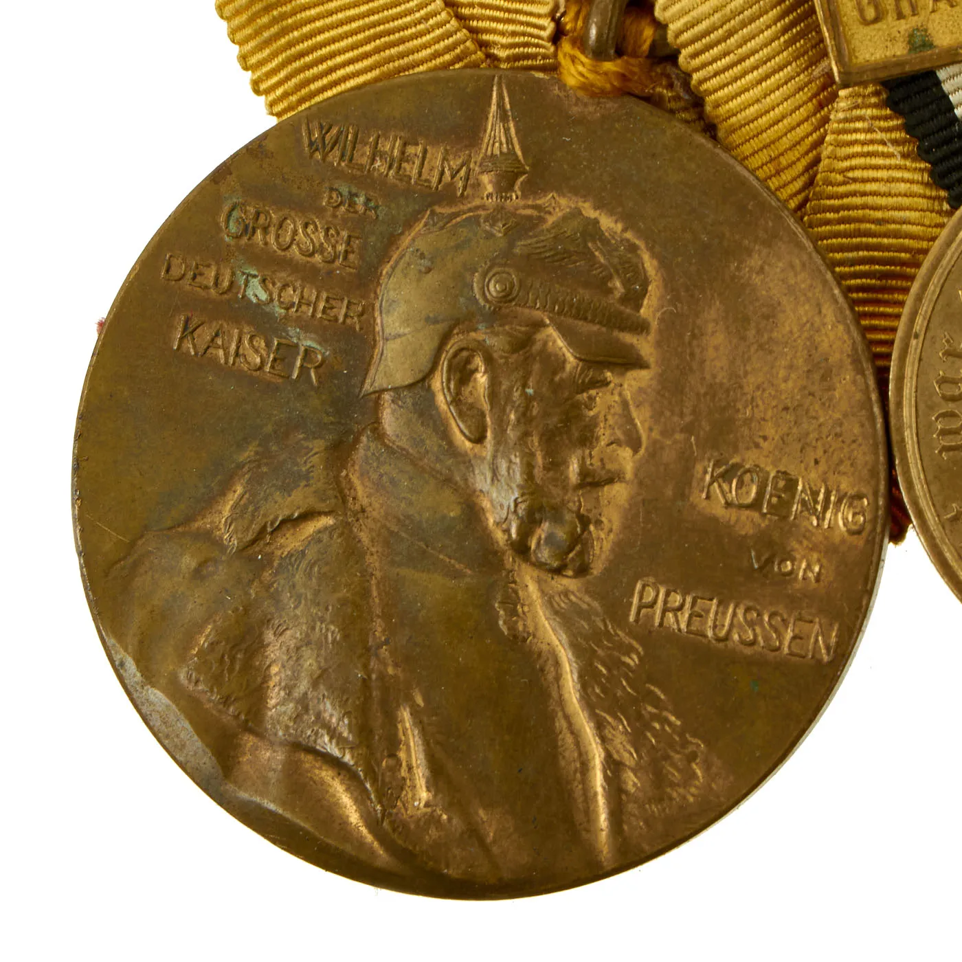 Original German Pre WWI Franco-Prussian War Veteran Medal Bar Featuring Order of the Red Eagle 4th Class - by J. Godet & Sohn - 4 Awards