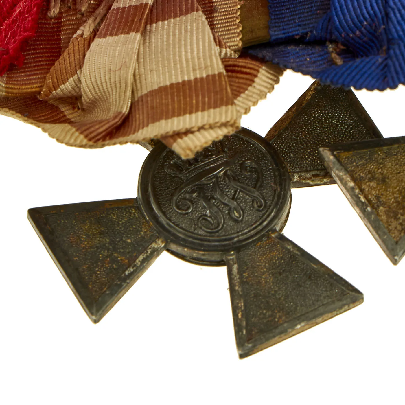 Original German Pre WWI Franco-Prussian War Veteran Medal Bar Featuring Order of the Red Eagle 4th Class - by J. Godet & Sohn - 4 Awards