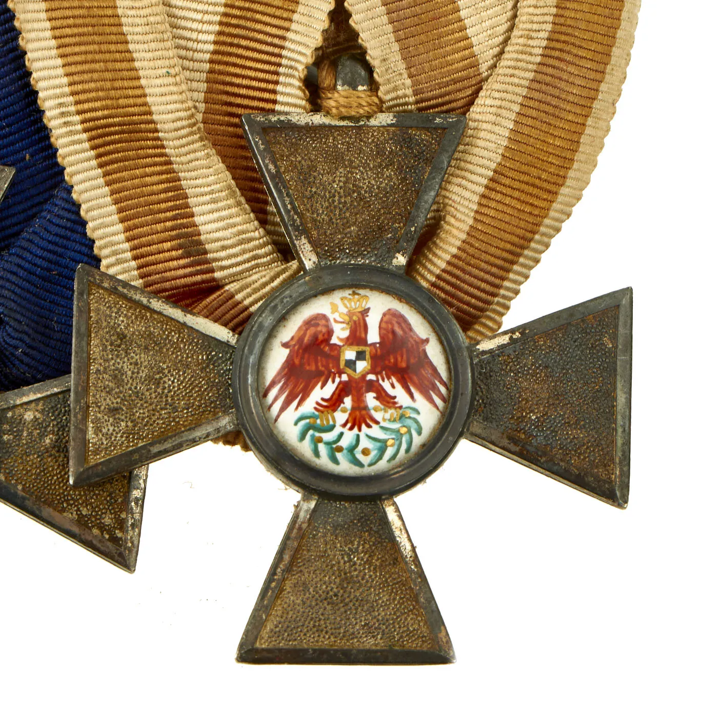 Original German Pre WWI Franco-Prussian War Veteran Medal Bar Featuring Order of the Red Eagle 4th Class - by J. Godet & Sohn - 4 Awards