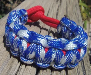 Paracord Survival Bracelet made Patriotic Red White and Blue Great Gift for Memorial Day Fourth of July Outdoorsmen or Sports Fan
