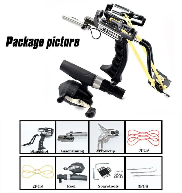 Professional Instructor Slingbow with Wrist and Infrared Sight Adult Fishing Slingshot Set