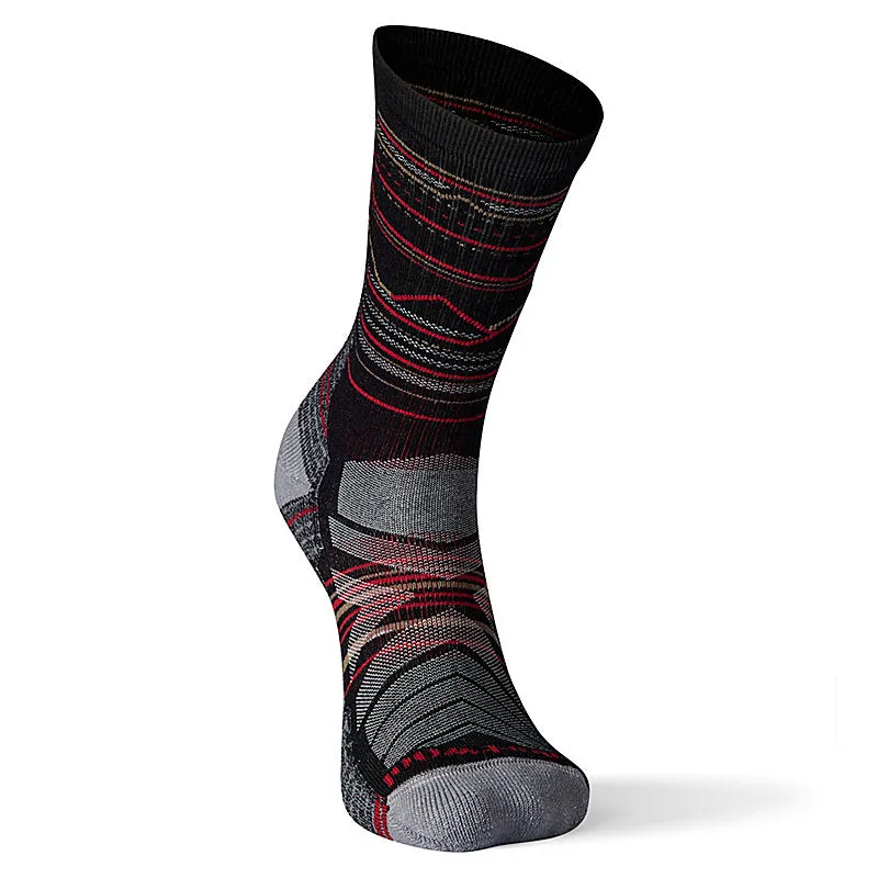 Smartwool Hike Light Cushion Mountain Range Pattern Crew Socks Color: Black