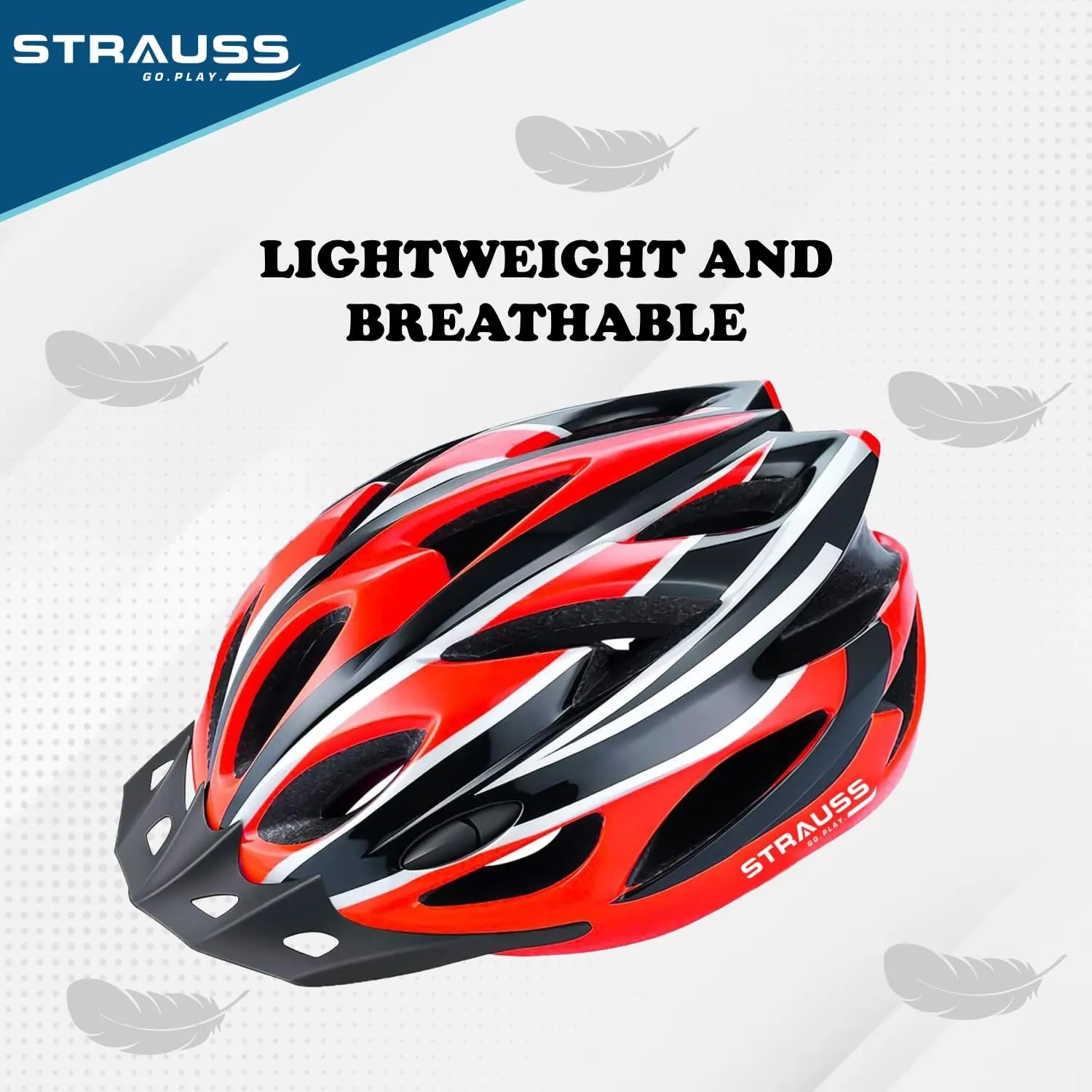 Strauss Adjustable Cycling & Skating Helmet with Detachable Visor & Safety Light | Light Weight with Ventilation | Adjustable Strap, Comfortable Chin Pad | Ideal for Men, Women & Kids (Black/Red)