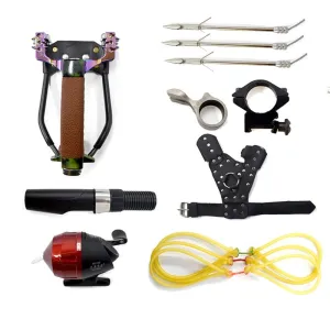 Strong  Multifunctional Fish Shooting Slingshot Set with Rubber Band Outdoor  Shooting Slingshot Set