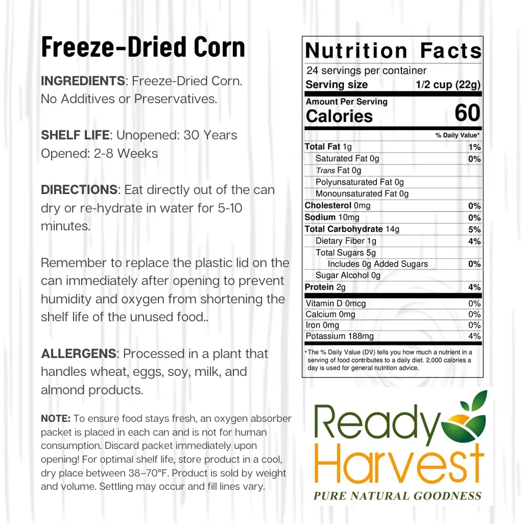 Sweet Corn Freeze Dried