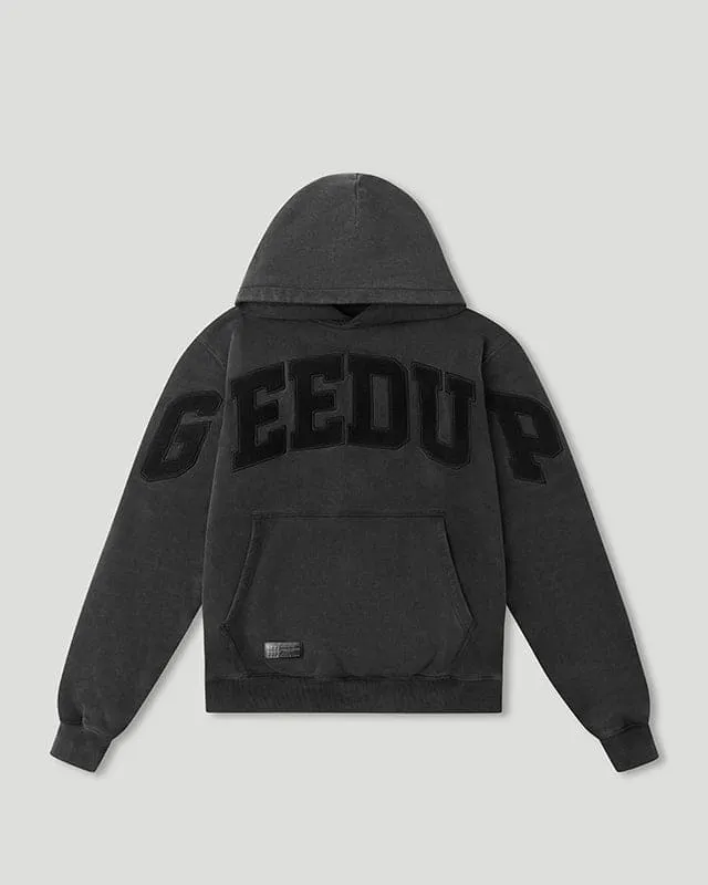 Team Logo Hoodie Vintage Washed Black
