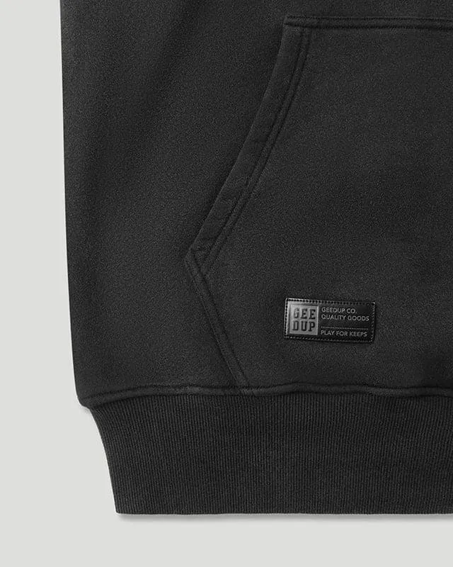 Team Logo Hoodie Vintage Washed Black
