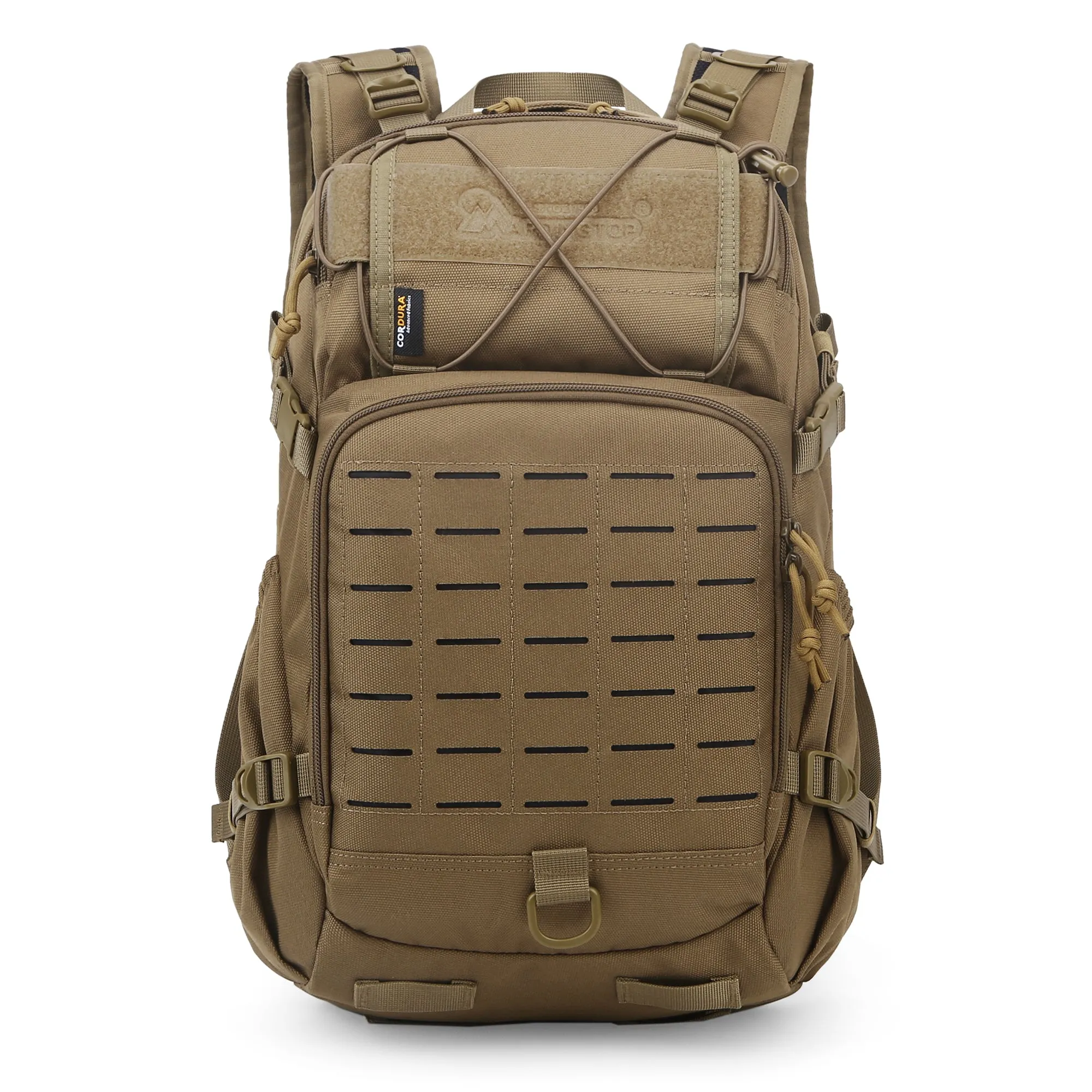 [TM6539A] Mardingtop 915D CORDURA 25L Molle Hiking Backpack with Rain Cover, Small Tactical Backpack for Backpacking, Cycling, and Motorcycle