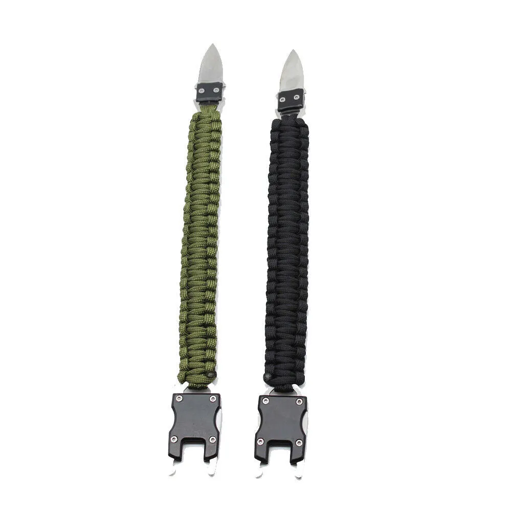 US 2-4 Pack Paracord Bracelet Survival Tactical Wrist Band Braided EDC Survival