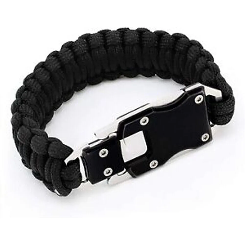 US 2-4 Pack Paracord Bracelet Survival Tactical Wrist Band Braided EDC Survival