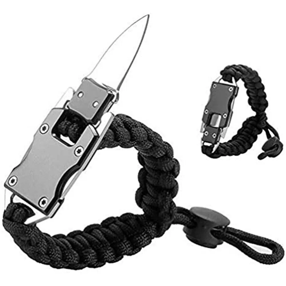 US 2-4 Pack Paracord Bracelet Survival Tactical Wrist Band Braided EDC Survival