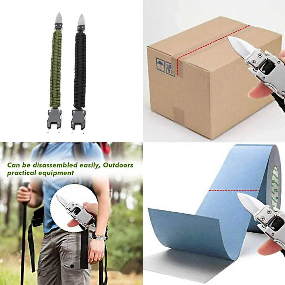 US 2-4 Pack Paracord Bracelet Survival Tactical Wrist Band Braided EDC Survival