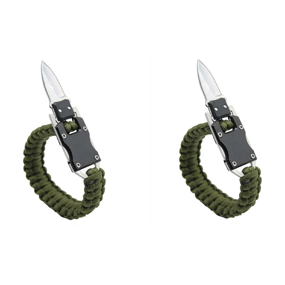 US 2-4 Pack Paracord Bracelet Survival Tactical Wrist Band Braided EDC Survival